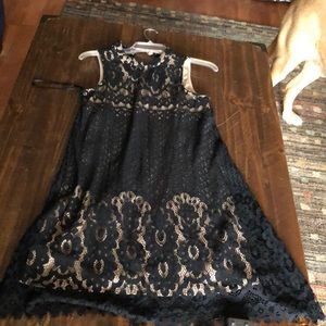 Black lace knee length dress